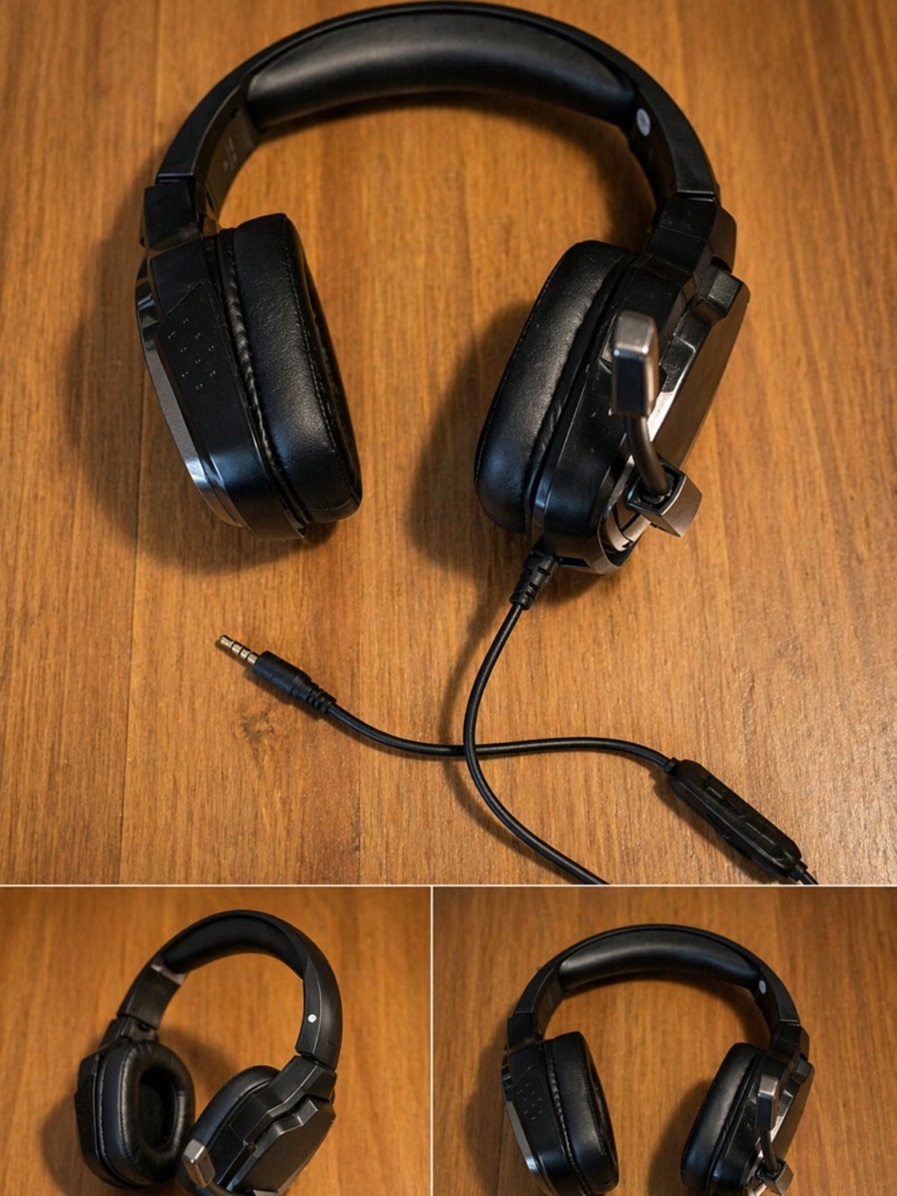 Over-Ear Black Wired Headphones with Boom Mic